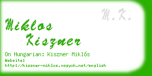 miklos kiszner business card